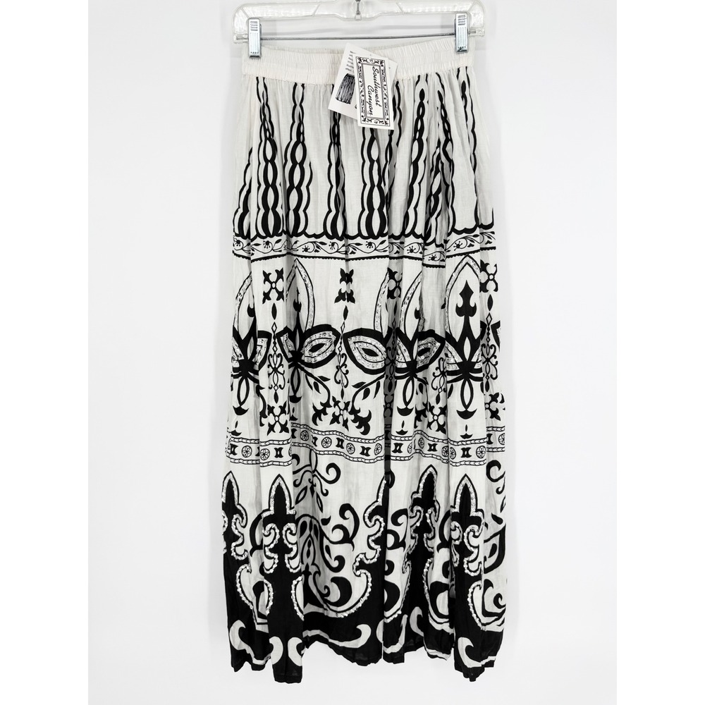 NWT Deadstock Vintage Southwest Canyon 100% Cotton Sequined Boho Broom Skirt L - Picture 2 of 10